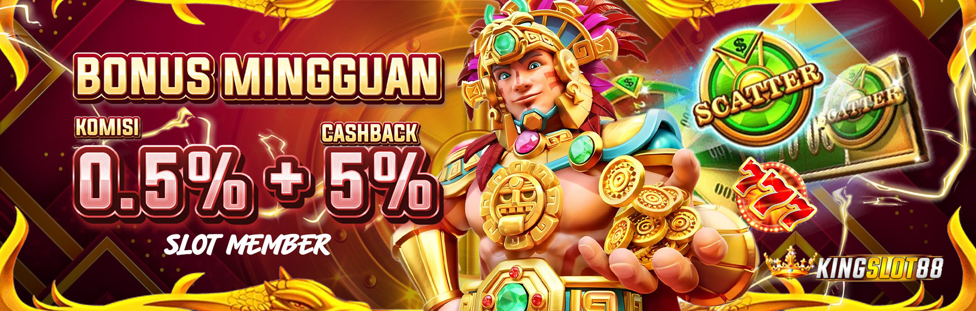 BONUS ROLLINGAN 0.5% + CASHBACK SLOT GAME 5%