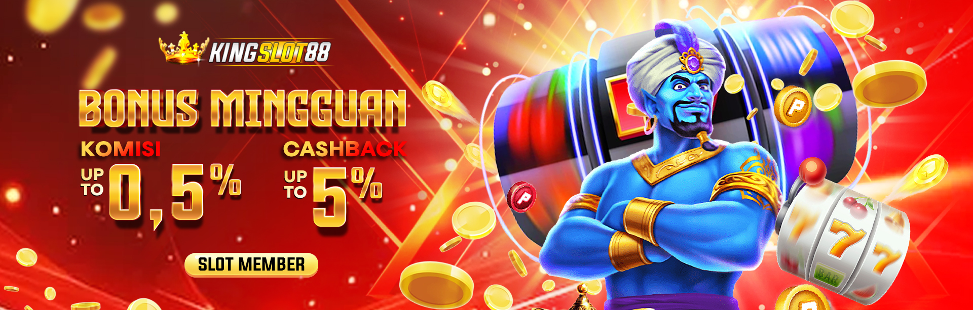 BONUS ROLLINGAN 0.5% + CASHBACK SLOT GAME 5%