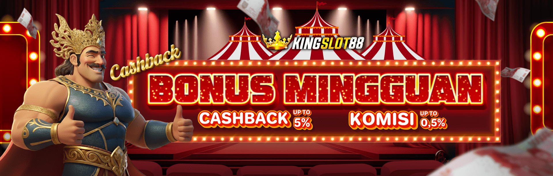 BONUS ROLLINGAN 0.5% + CASHBACK SLOT GAME 5%