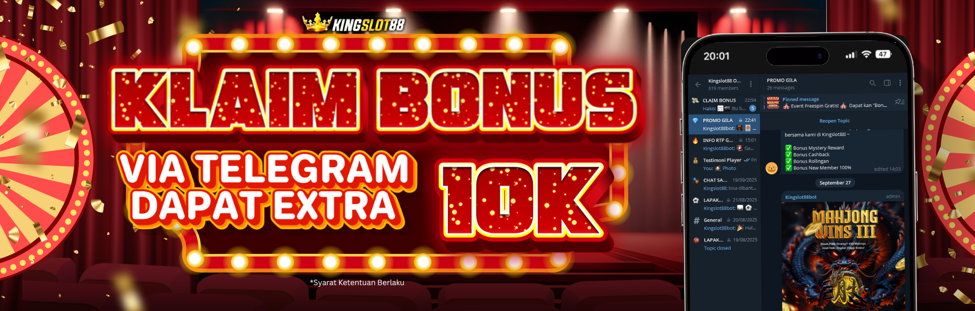 BONUS JOIN GRUP TELEGRAM KINGSLOT88